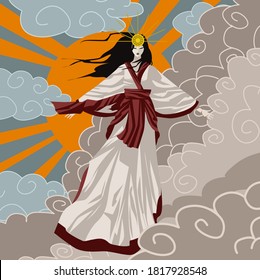 amaterasu diosa de mitología del sol Shinto