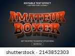 Amateur boxer 3D editable text effect template