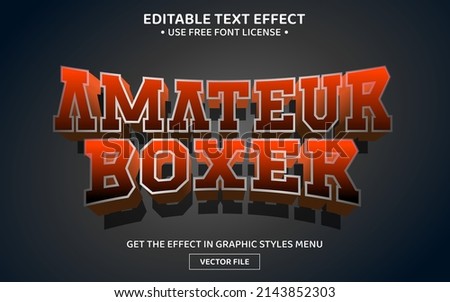 Amateur boxer 3D editable text effect template
