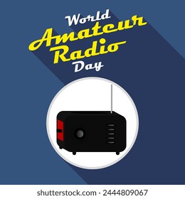 Amateur Radio Day World banner, vector art illustration.