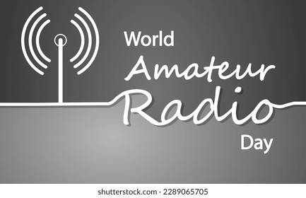 Amateur radio day world line, vector art illustration.