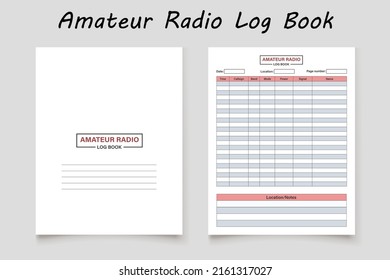 Amateur radio logbook planner template design for KDP Interior. Low content KDP interior