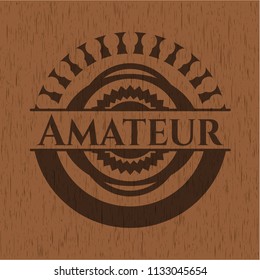 Amateur retro wooden emblem