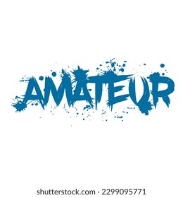 Amateur Typography Patch V70 Patch Streetwear, Urban Design Blue and White Colors Patch Commercial Use