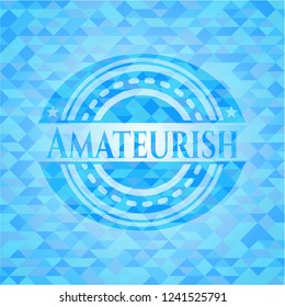 Amateurish light blue mosaic emblem