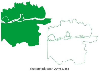 Amatura municipality (Amazonas state, Municipalities of Brazil, Federative Republic of Brazil) map vector illustration, scribble sketch Amatura map