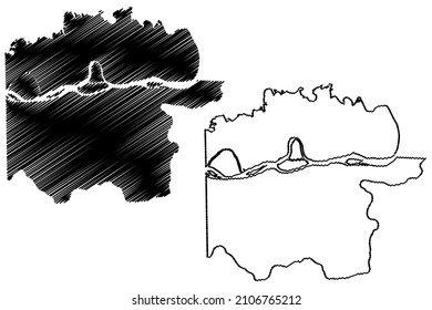 Amatura municipality (Amazonas state, Municipalities of Brazil, Federative Republic of Brazil) map vector illustration, scribble sketch Amatura map