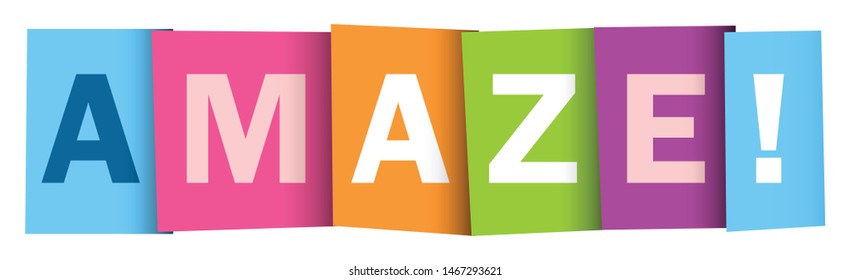 AMAZE! colorful vector typography banner