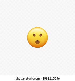 Amaze face emoji. Isolated on white. Surprised. Vector