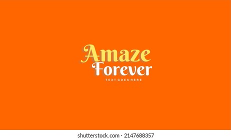 Logotipo Amaze Forever con fondo naranja estilo fuente