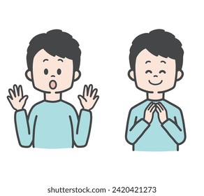 amaze  man thank man vector illustration