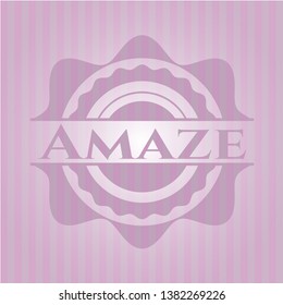 Amaze retro pink emblem. Vector Illustration. Detailed.