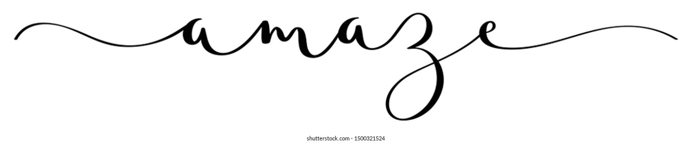 AMAZE vector black brush calligraphy banner with swashes