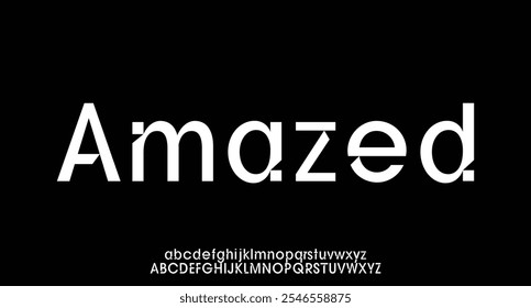 Amazed, Abstract Fashion font alphabet. Typography typeface uppercase lowercase and number. vector illustration
