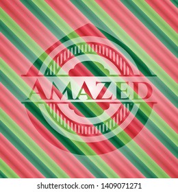 Amazed christmas badge background. Vector Illustration. Detailed.