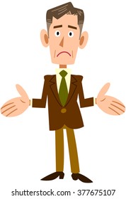 Amazed elderly businessman