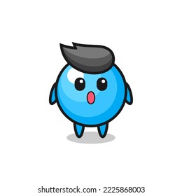 la expresión de asombro de la caricatura de chicle , diseño de estilo lindo para camiseta, pegatina, elemento logo
