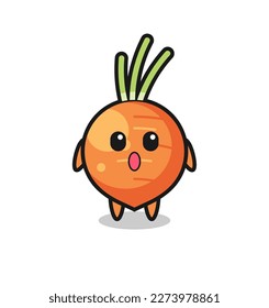 the amazed expression of the carrot cartoon , cute style design for t shirt, sticker, logo element