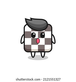 the amazed expression of the chess board cartoon , cute style design for t shirt, sticker, logo element