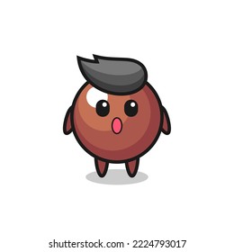 la asombrosa expresión de la caricatura de bola de chocolate , diseño de estilo lindo para camiseta, pegatina, elemento logo