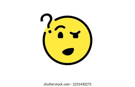 amazed expression emoji  vector yellow head simple modern design eps 8