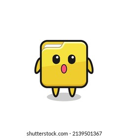the amazed expression of the folder cartoon , cute style design for t shirt, sticker, logo element