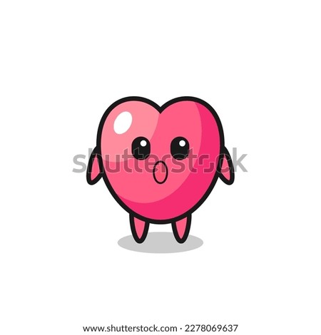 the amazed expression of the heart symbol cartoon , cute style design for t shirt, sticker, logo element
