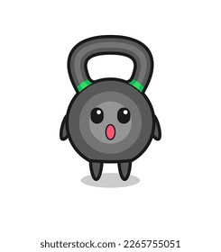 the amazed expression of the kettleball cartoon , cute style design for t shirt, sticker, logo element