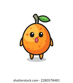 the amazed expression of the kumquat cartoon , cute style design for t shirt, sticker, logo element