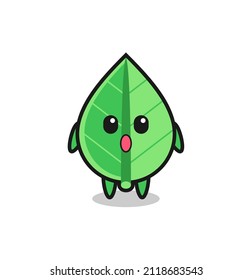 la expresión de asombro de la caricatura de hoja , diseño de estilo lindo para camiseta, pegatina, elemento logo