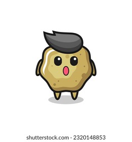 the amazed expression of the loose stools cartoon , cute style design for t shirt, sticker, logo element