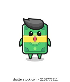the amazed expression of the money cartoon , cute style design for t shirt, sticker, logo element