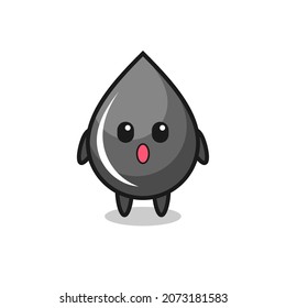 la asombrosa expresión de la caricatura de la gota de aceite , diseño de estilo lindo para camiseta, pegatina, elemento logo