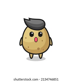 der erstaunte Ausdruck des Kartoffelkartoons , süßes Design für T-Shirt, Aufkleber, Logo-Element