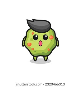 the amazed expression of the puke cartoon , cute style design for t shirt, sticker, logo element