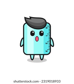 la asombrosa expresión de la caricatura de gobernante , diseño de estilo lindo para camiseta, pegatina, elemento logo