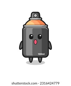 the amazed expression of the spray paint cartoon , cute style design for t shirt, sticker, logo element