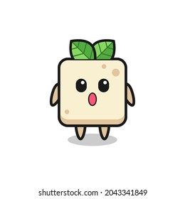 la asombrosa expresión de la caricatura tofu , diseño de estilo lindo para camiseta, pegatina, elemento logo