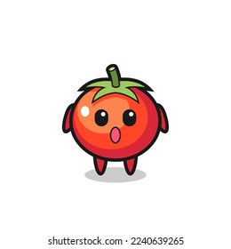 the amazed expression of the tomatoes cartoon , cute style design for t shirt, sticker, logo element