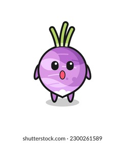 la expresión de asombro de la caricatura turnip , diseño de estilo lindo para camiseta, pegatina, elemento logo