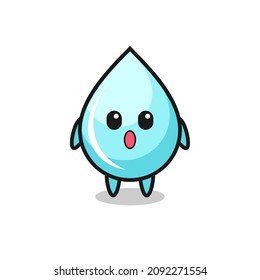 the amazed expression of the water drop cartoon , cute style design for t shirt, sticker, logo element