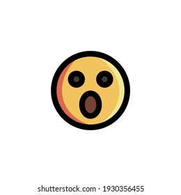 Amazed Face Emoticon Icon Logo Vector Illustration. Outline Style.

