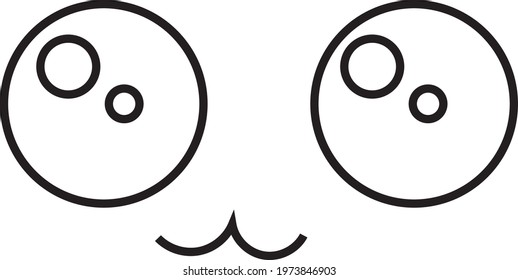 Asombrosa cara, ilustración de icono, vector sobre fondo blanco