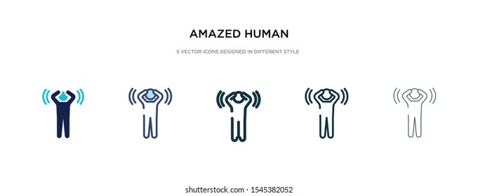 amazed human icon in different style vector illustration. two colored and black amazed human vector icons designed in filled, outline, line and stroke style can be used for web, mobile, ui