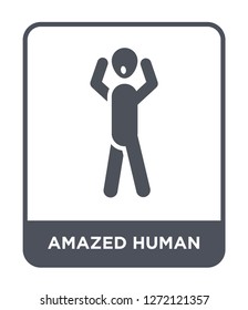 amazed human icon vector on white background, amazed human trendy filled icons from Feelings collection, amazed human simple element illustration
