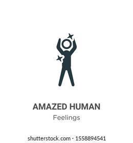 Amazed human vector icon on white background. Flat vector amazed human icon symbol sign from modern feelings collection for mobile concept and web apps design.