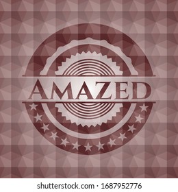 Amazed red geometric pattern emblem. Seamless.