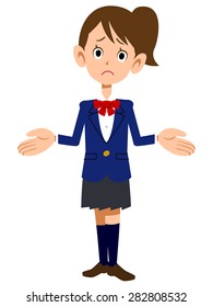 Amazed uniforms of female students