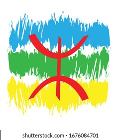 Amazigh flag berber flag. vector illustration.