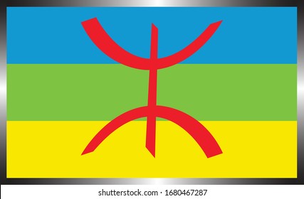 Amazigh flag berber flag. vector illustration